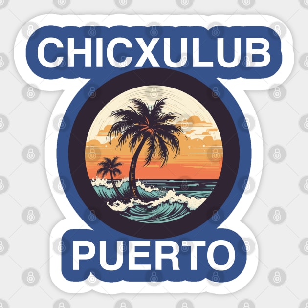 Chicxulub Puerto - Mexico (White Lettering) Sticker by VelvetRoom